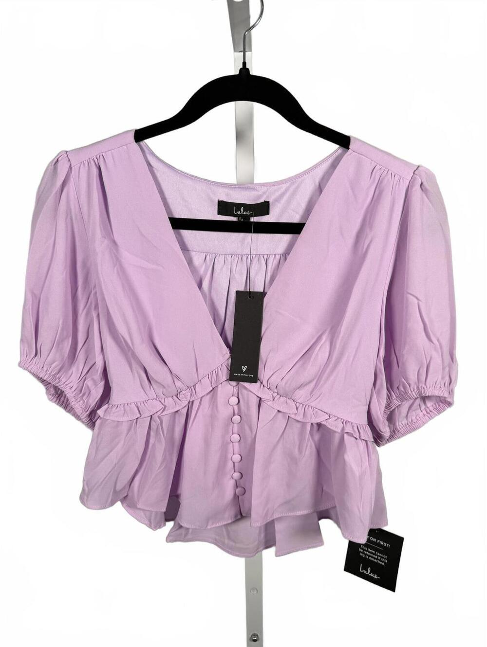 NWT Lulus Irresistible Charisma Lavender Peplum Crop Top Size Small - Picture 5 of 9